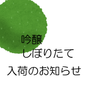 季節限定　吟醸しぼりたて入荷